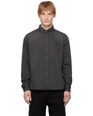 Ami Paris ブラック Ami De Coeur ボタンダウンシャツ