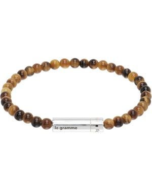 Le Gramme 'Le 11G' Tiger Eye Beads Bracelet - Black