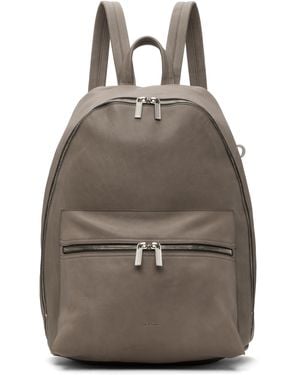 Rick Owens Sac À Dos Gris En Cuir De Buffle Souple - Marron