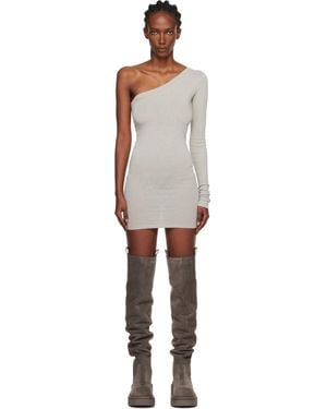 Rick Owens Robe Courte Ziggy Blanc Cassé - Noir