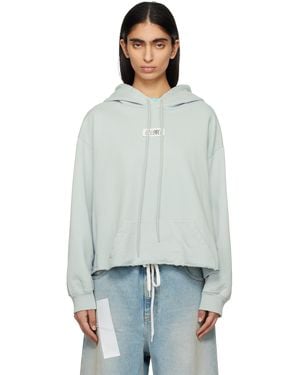 MM6 by Maison Martin Margiela ブルー ローヘム ロゴ フーディ - ブラック
