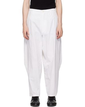 Yohji Yamamoto Khadi Cotton Drape Trousers - White