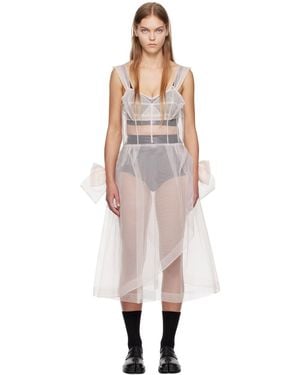 Maison Margiela Pink Sheer Midi Dress - Multicolour