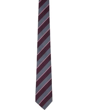 Paul Smith Burgundy Block Stripe Tie - Purple