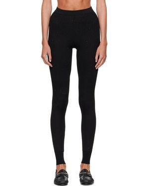 Tom Ford Compact Mixed Rib Micro Sequins Leggings - Black