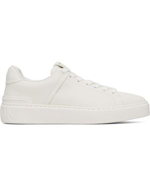 Balmain B-Court Calfskin Trainers - White