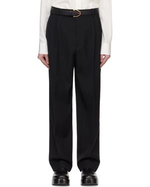 Bottega Veneta ブラック ウールツイル トラウザーズ