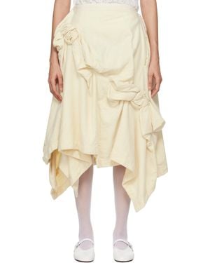 Tao Comme Des Garçons Off- Wool Midi Skirt - Natural