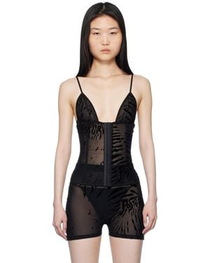 Poster Girl Doll Triangle Zebra Print Camisole - Black