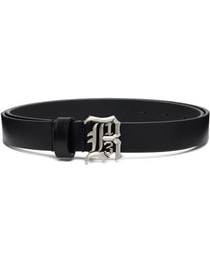 R13 Slim Logo Belt - Black