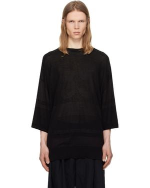【関税込み】Juun.J ブラック ピンストライプ 長袖Tシャツ メンズ Juun.J Tシャツ (長袖) | オンラインセールは最大52%オフ