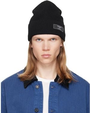 Balmain Label Wool Beanie - Blue