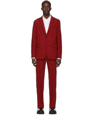 Valentino Red Plisse Suit
