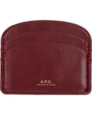 A.P.C. Demi-Lune Card Holder - Red