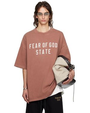 Fear Of God バーガンディ クルーネックTシャツ - レッド
