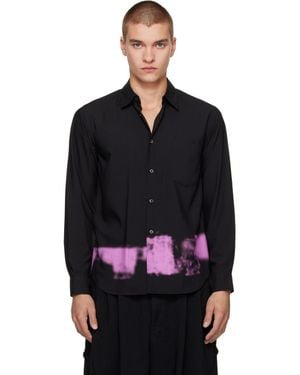 COMME DES GARÇON BLACK Polyester Broad Spray Print Shirt - Black