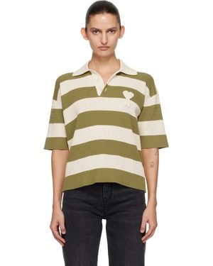 Ami Paris Off- Short Sleeves 'ami De Coeur' Polo - Multicolour
