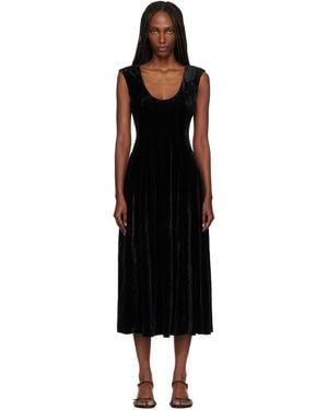 GUIZIO Leila Velvet Midi Dress - Black