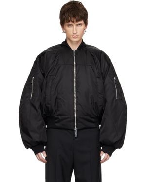 MATIERES FECALES Nylon Skinhead Bomber Jacket - Black