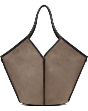 Hereu Taupe Calella Suede Tote - Brown