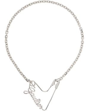 Jean Paul Gaultier Heart Safety Pin Necklace - Natural