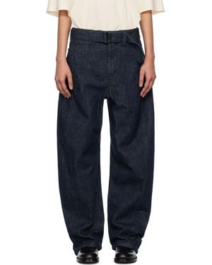 Lemaire Twisted Belted Jeans - Blue