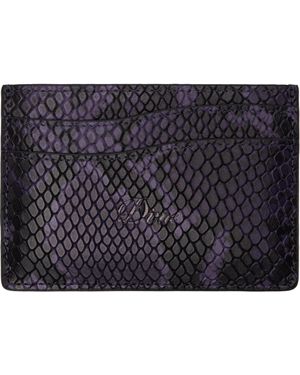 Dime Embossed Leather Card Holder - Black