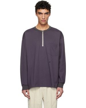 Nanamica パープル ハーフジップ 長袖Tシャツ
