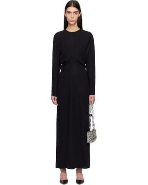 TOTEME Long-Sleeve Slouch Waist Maxi Dress - Black