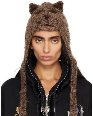 Chopova Lowena Puppy Knitted Bonnet - Black