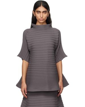 Pleats Please Issey Miyake Bounce Knit Turtleneck - Purple