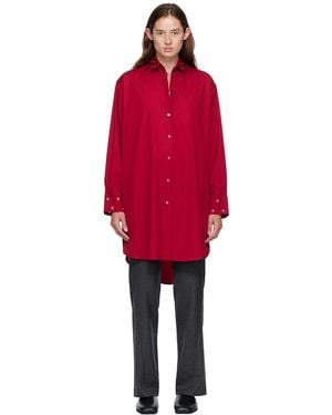 Our Legacy Frock Shirt Midi Dress - Red