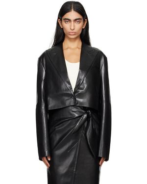 Nanushka Aidula Vegan Leather Blazer - Black