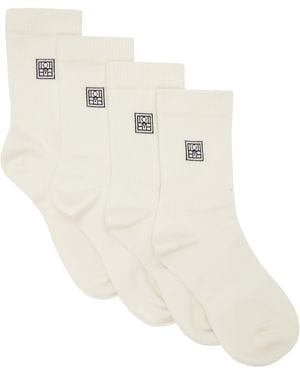 TOTEME Two-Pack Off- Monogram Socks - White