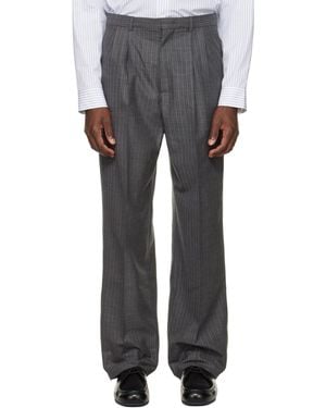 Jil Sander Wool Pinstripe Trousers - Grey