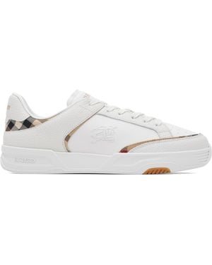 Burberry Baskets Harrow Blanches En Cuir
