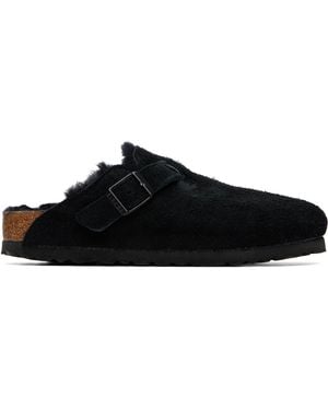 Birkenstock Narrow Boston Shearling Loafers - Black