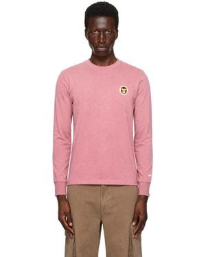 Aape By A Bathing Ape 'Aaper' Long Sleeve T-Shirt - Pink