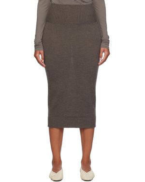 MM by Max Mara Jupe Midi Melk Brune - Noir