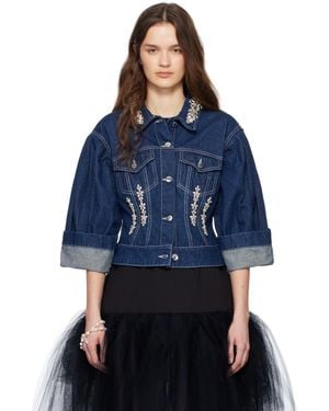 【SIMONE ROCHA】ネイビー Turbo Embellished Puddle ジーンズ Navy Turbo Embellished Puddle Jeans by Simone Rocha on Sale
