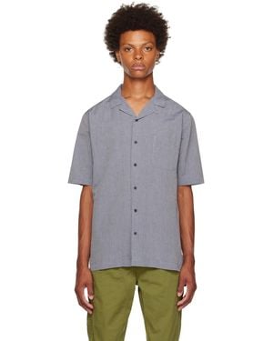 Sunspel Camp Collar Shirt - Purple