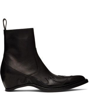 Maison Margiela Heel-Less Western Flame Boots - Black