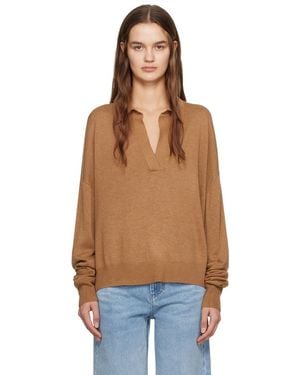 Isabel Marant タン Galix ニットポロシャツ - ブルー