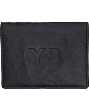 Y-3 Crinkled Leather Card Holder - Black