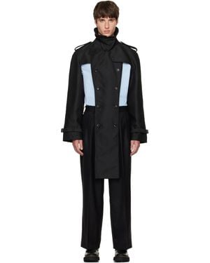 Comme des Garçons Dobby Cloth Trench Coat - Black