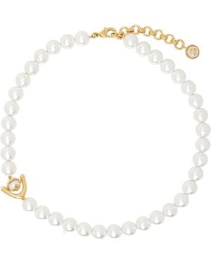 CASABLANCA Lotus Faux-Pearl Necklace - White