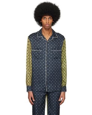 Erdem Blue & Green Lucius Shirt - Black