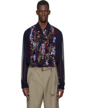 Dries Van Noten Sequinned Shirt - Blue
