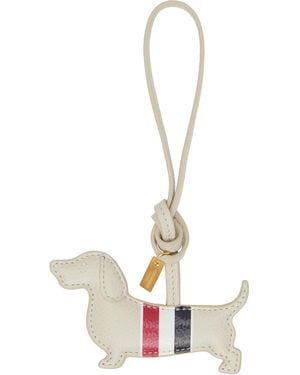 Thom Browne Off- Puffy Hector Charm Keychain - White