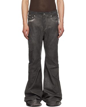 Rick Owens Jean Semi-Évasé Gris À Panneaux - Noir